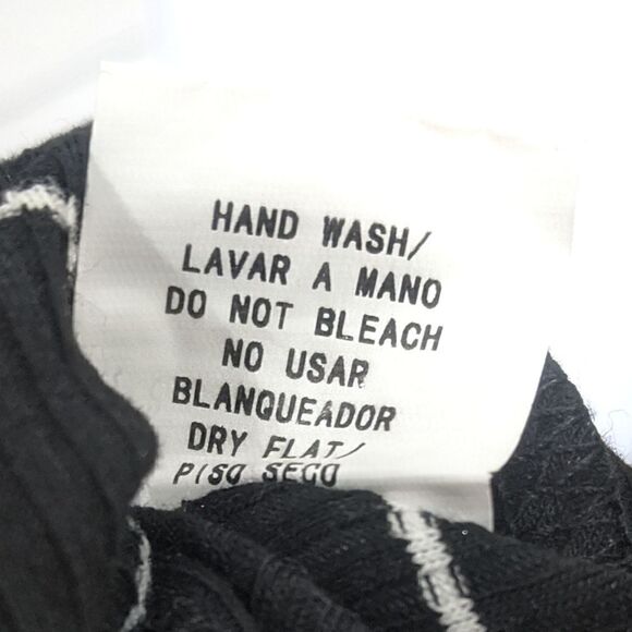 Renvy Black Striped Faux Wrap Long Sleeve Mini s S - Picture 6 of 8